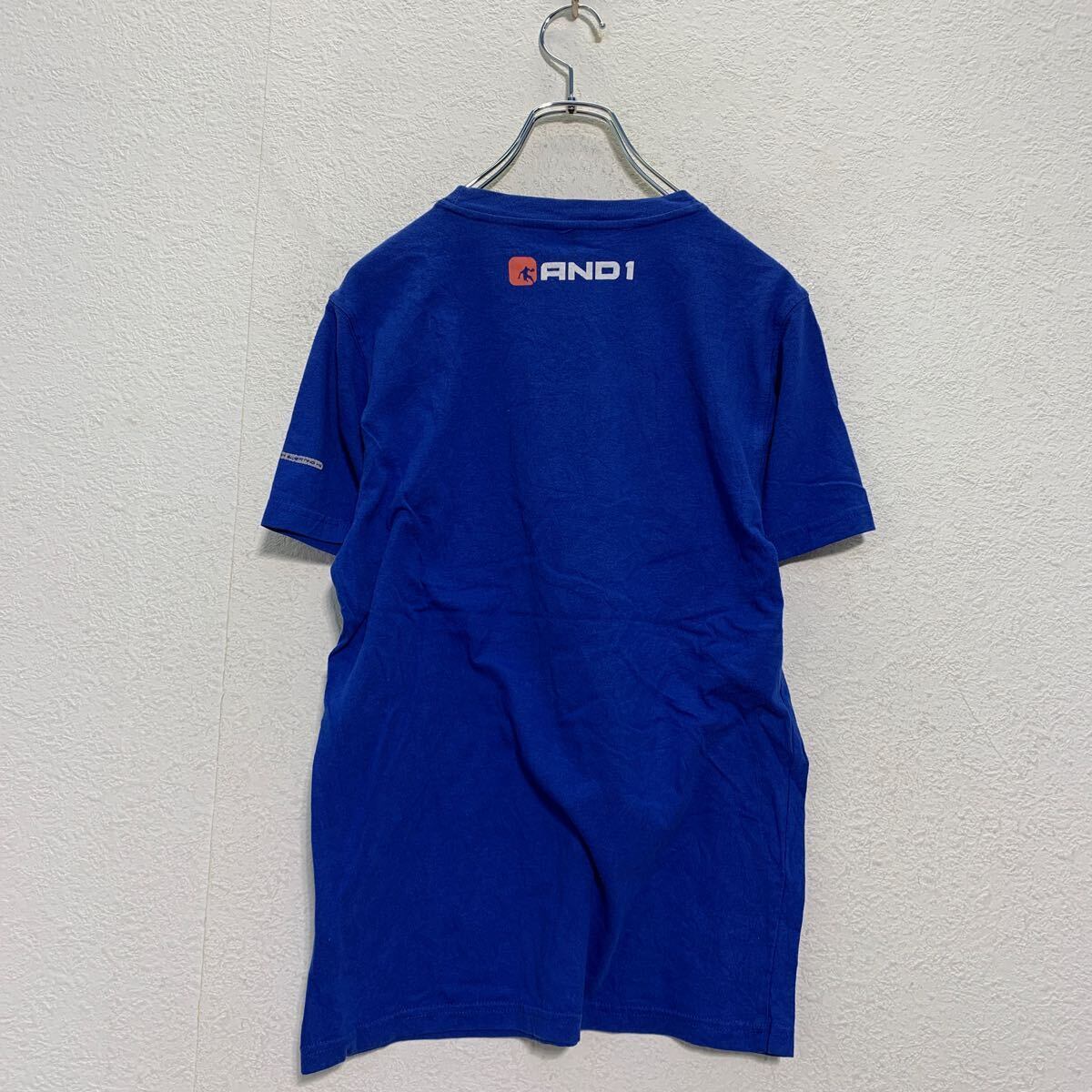 AND1 半袖 プリントTシャツ XL 160〜 キッズ ブルー クルーネック