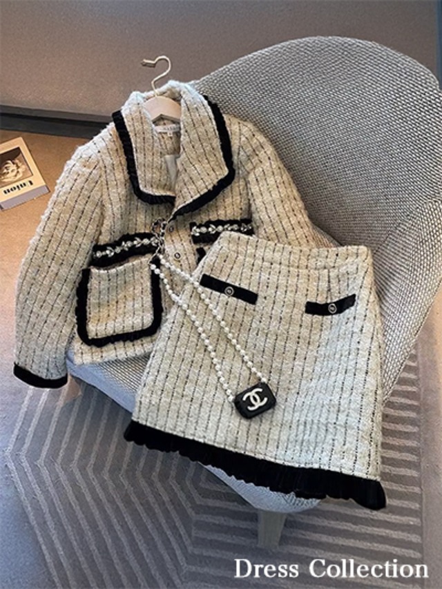 《プチプラスーツ》ビンテージ風ツイードセットアップキャバドレス/ドレスお直し