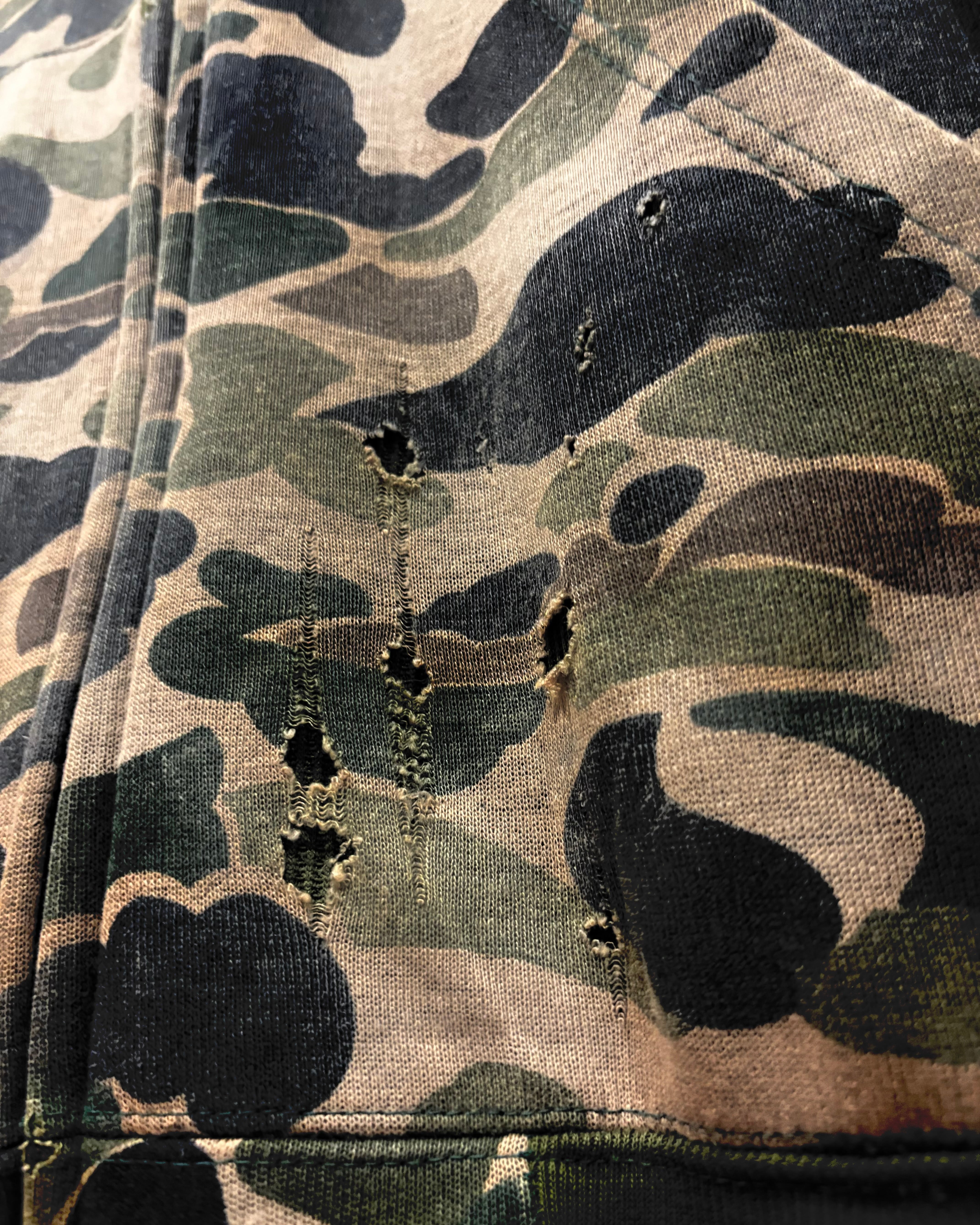 Caka otto】 Duck Hunter Camouflage Pattern Loose Zip Up Hoodie