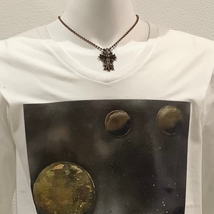 Kepler1649c ( ケプラー1649c ) Vネック ロングTシャツ ホワイト