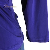 【美品 社交ダンス衣装】トップス レッスンウェア 練習着 leirena レイリーナ 紫 パープル 長袖 無地 シンプル ラインストーン
