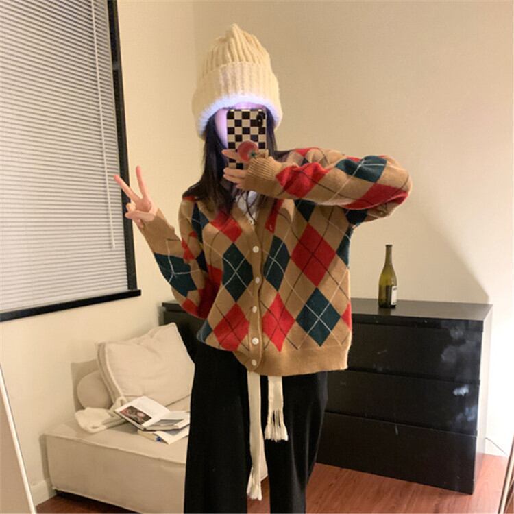 長袖 ゆったりする セーター コート レディース レトロ ニット カーディガン