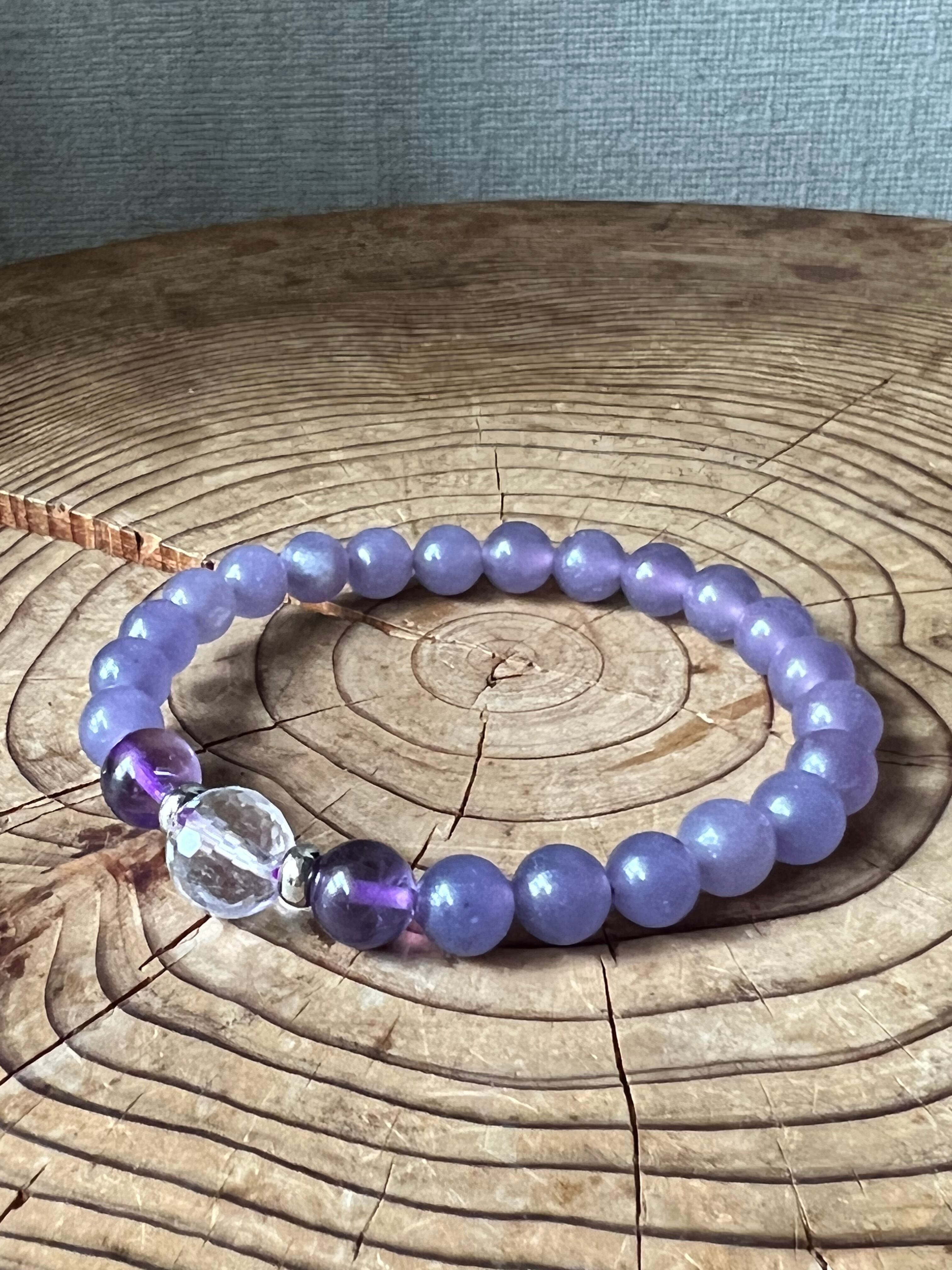 サイン【心が平和になる】パープルレピドライト ブレス