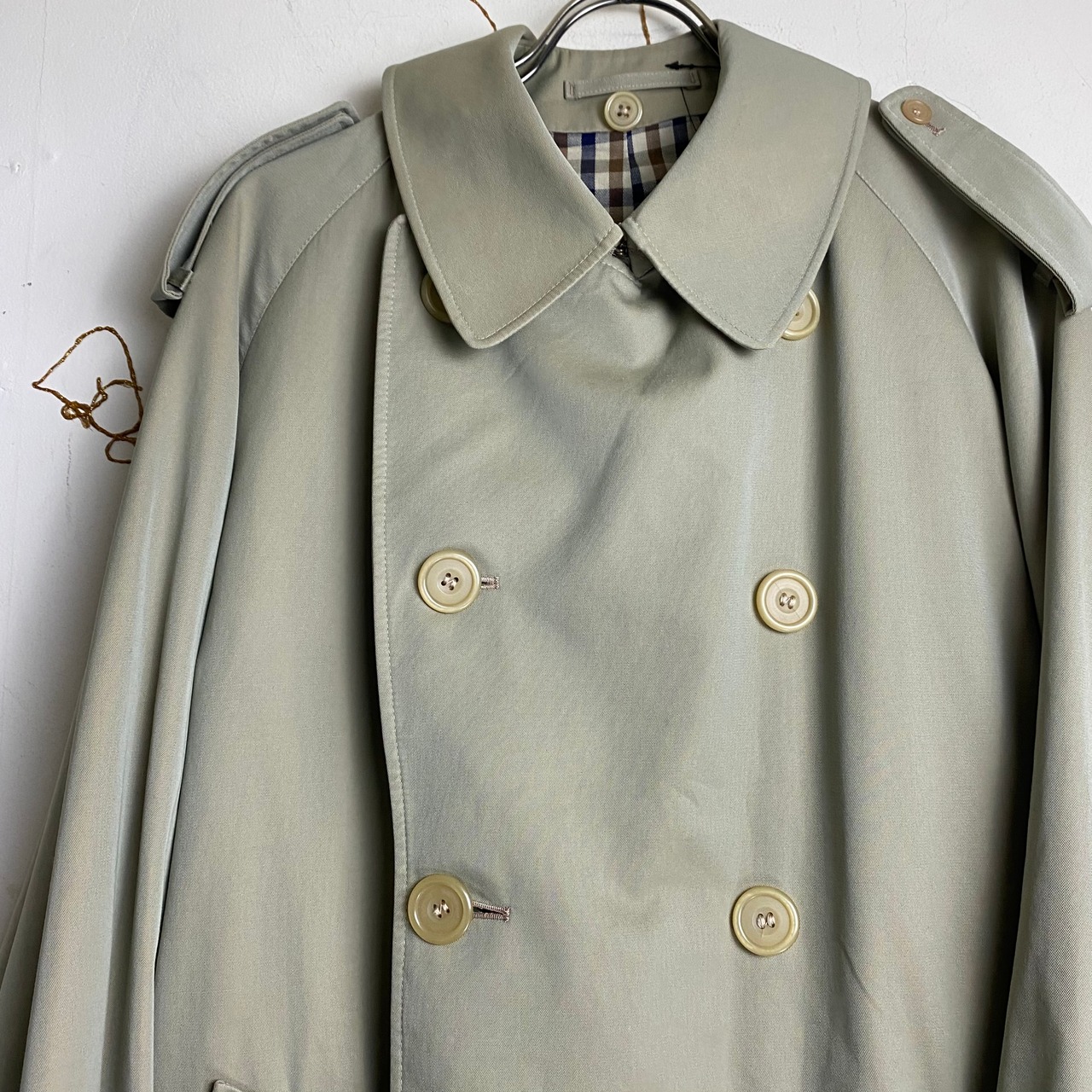vintage AQUASCUTUM trench coat “one-panel sleeve”