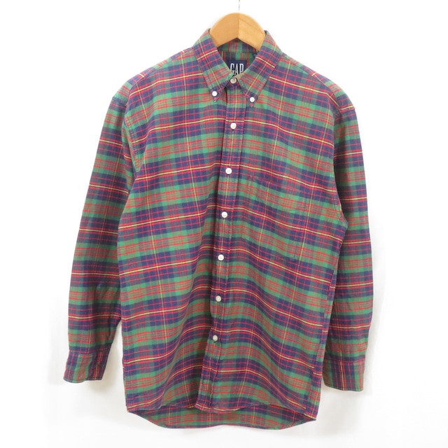 90s OLD GAP USA製 タータンチェック ボタンダウン シャツ sizeS/オールド ギャップ 1003