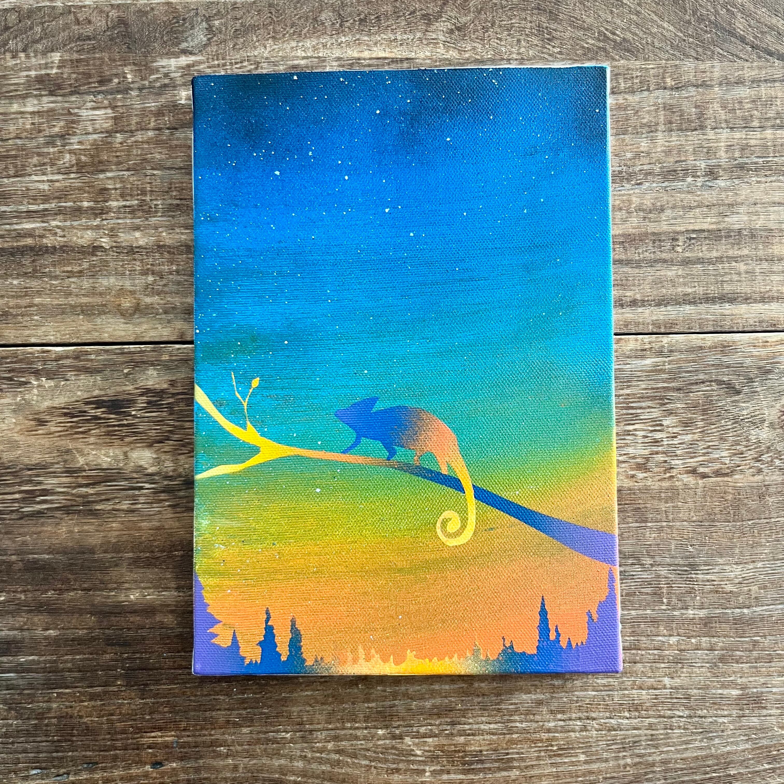 月夜」キャンバスパネル風景画 | AKI SPRAY PAINT