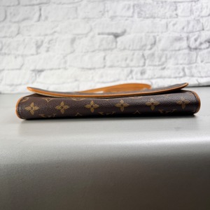 LOUIS VUITTON ヴィトン ポシェットツインGM モノグラム レザー ショルダーバッグ ブラウン A-13656