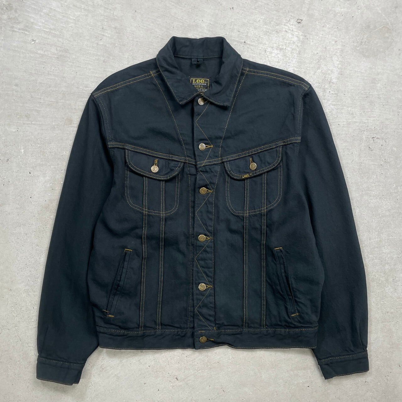80年代 Lee リー ブラックデニムジャケット PATD-153436 メンズL 80年代 Lee リー ブラックデニムジャケット PATD-153436 メンズL