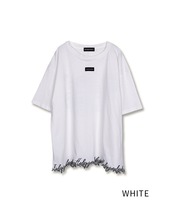 COOLAヴィンテージレースヘムTシャツ (WHITE)　CQ-48126