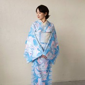 「人魚のうた」蝶柄❤︎〜セオアルファ　浴衣・夏着物・単衣