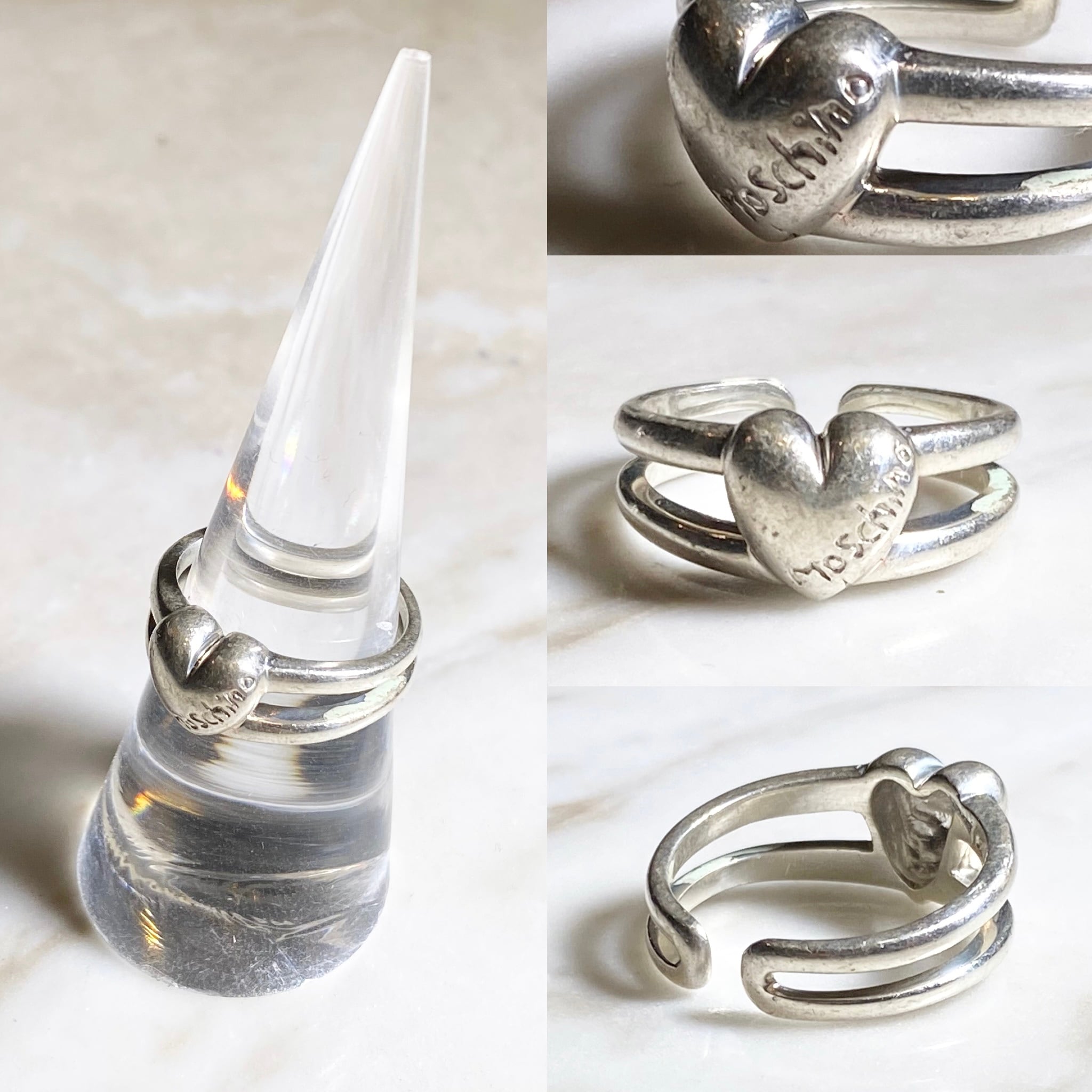 MOSCHINO silver heart ring | NOIR ONLINE