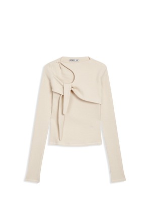 [OPEN YY] WAFFLE KNOT TOP, BEIGE 正規品 韓国ブランド 韓国通販 韓国代行 韓国ファッション オープン ワイワイ 日本 店舗