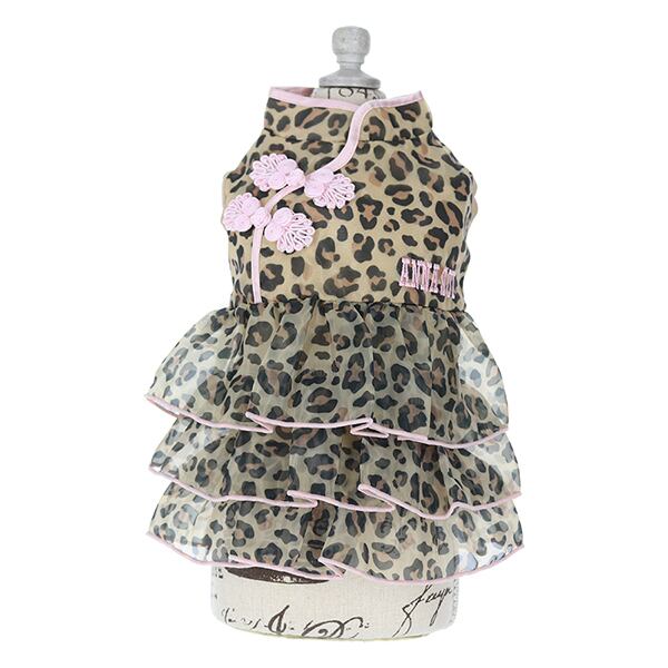 ANNA SUI（アナスイ）ヒョウ柄チャイナワンピース XS/S/M/L/2L/DM 犬服