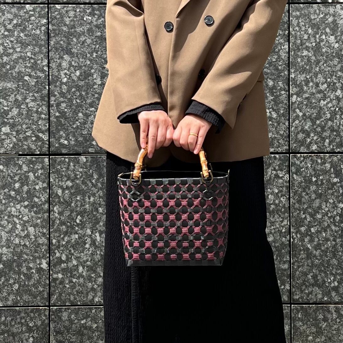 受注製作】プラカゴ miniトールサイズ/A5 miniT-152 黒*ワインレッド