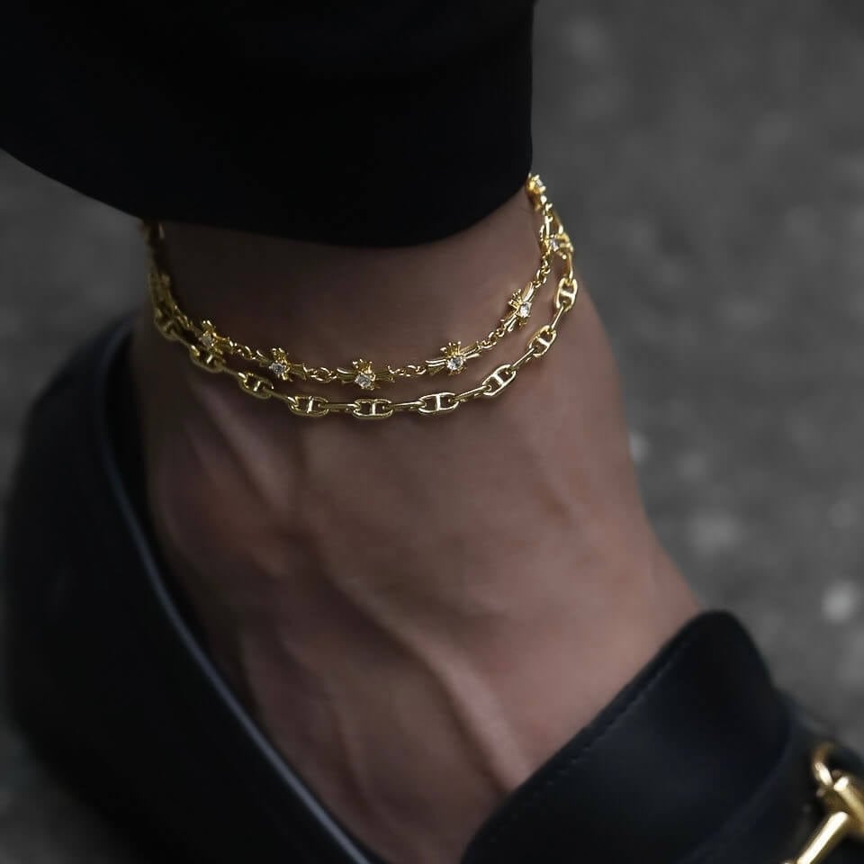 18kgp anchor chain bracelet & anklet VB7-91 | VERIELA