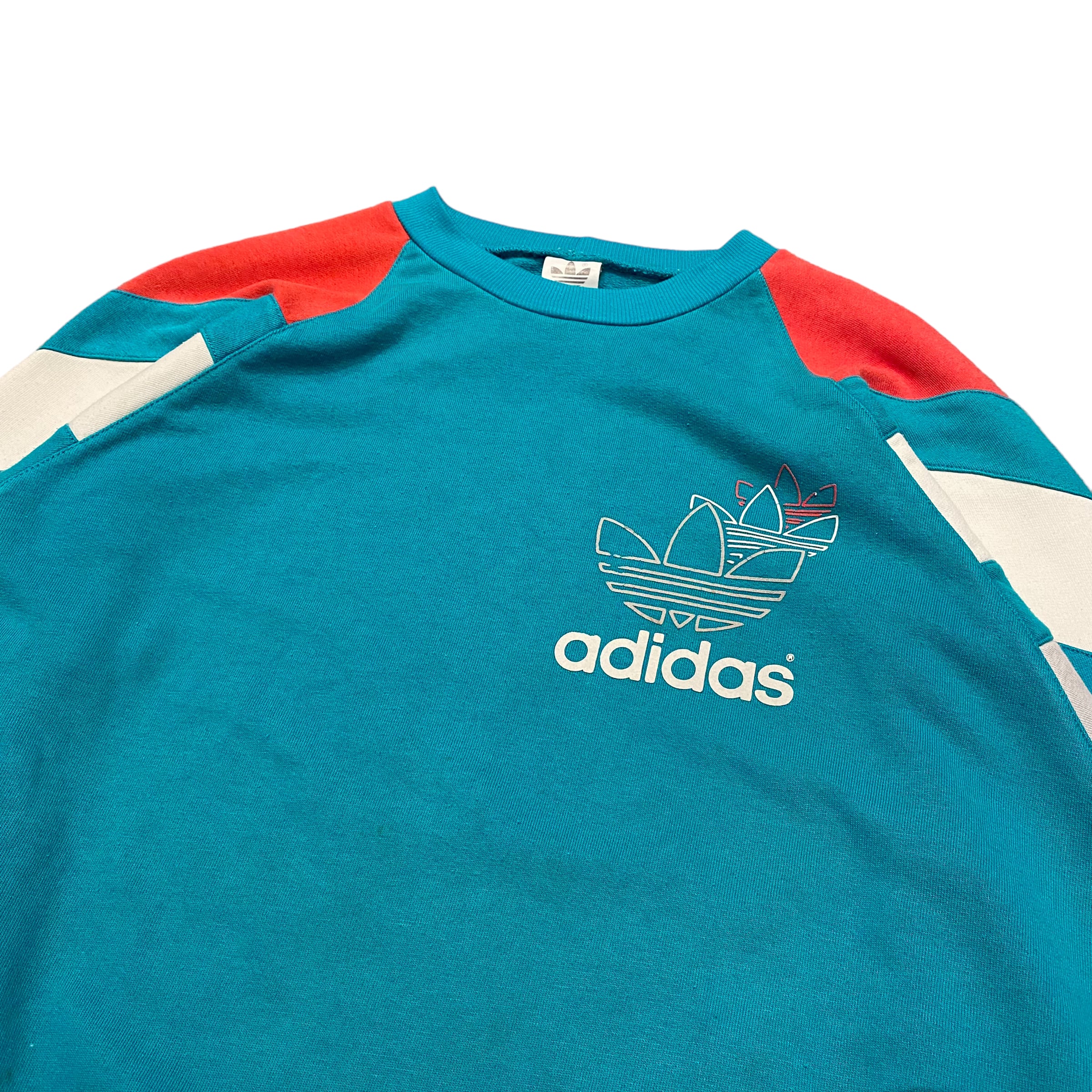 80-90's adidas Sweat S / アディダス トレフォイル ロゴ プリント ...