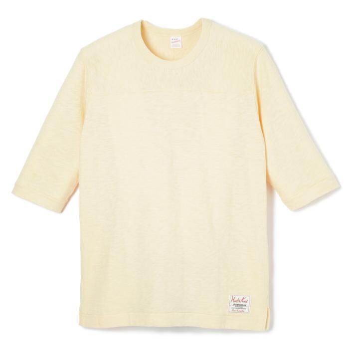 Healthknit(ヘルスニット) スラブ フットボール 5分袖Tシャツ カスタード 5224