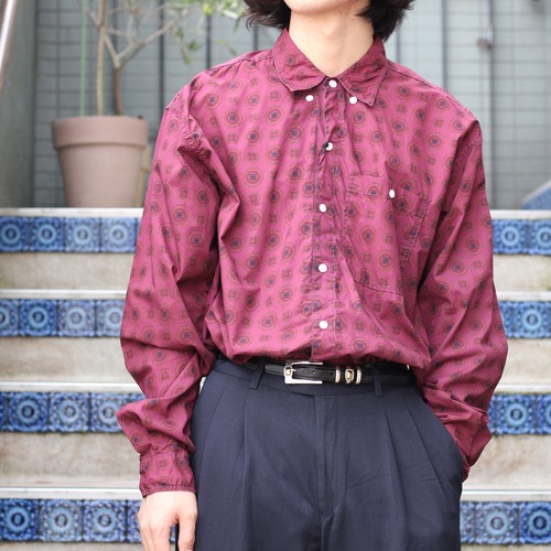 USA VINTAGE AMERICAN TRADITION PATTERNED LONG SLEEVE SHIRT/アメリカ古着アメリカントラッド柄長袖シャツ