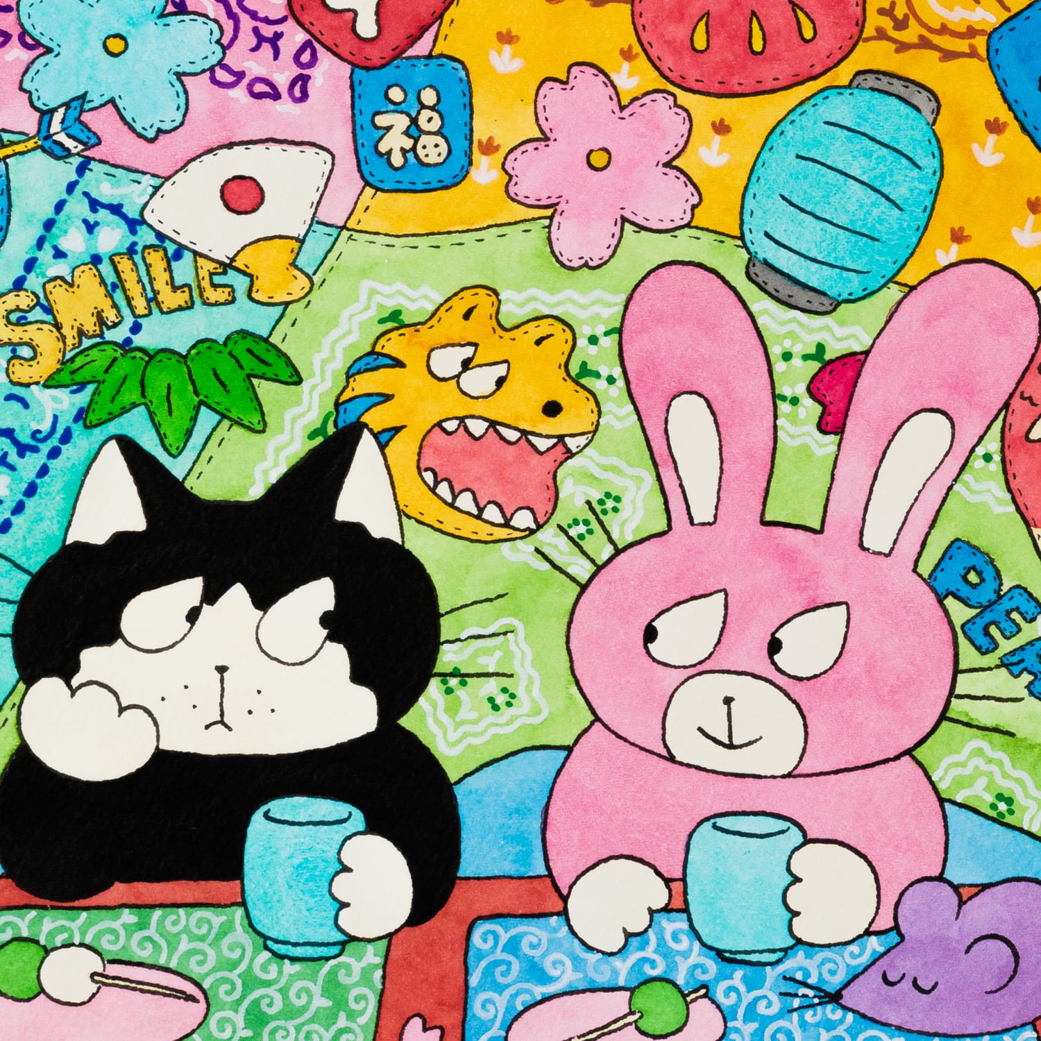 ヒダカナオト 原画4 「Lucky Curtain」 額装込み | TOKYO PiXEL. shop