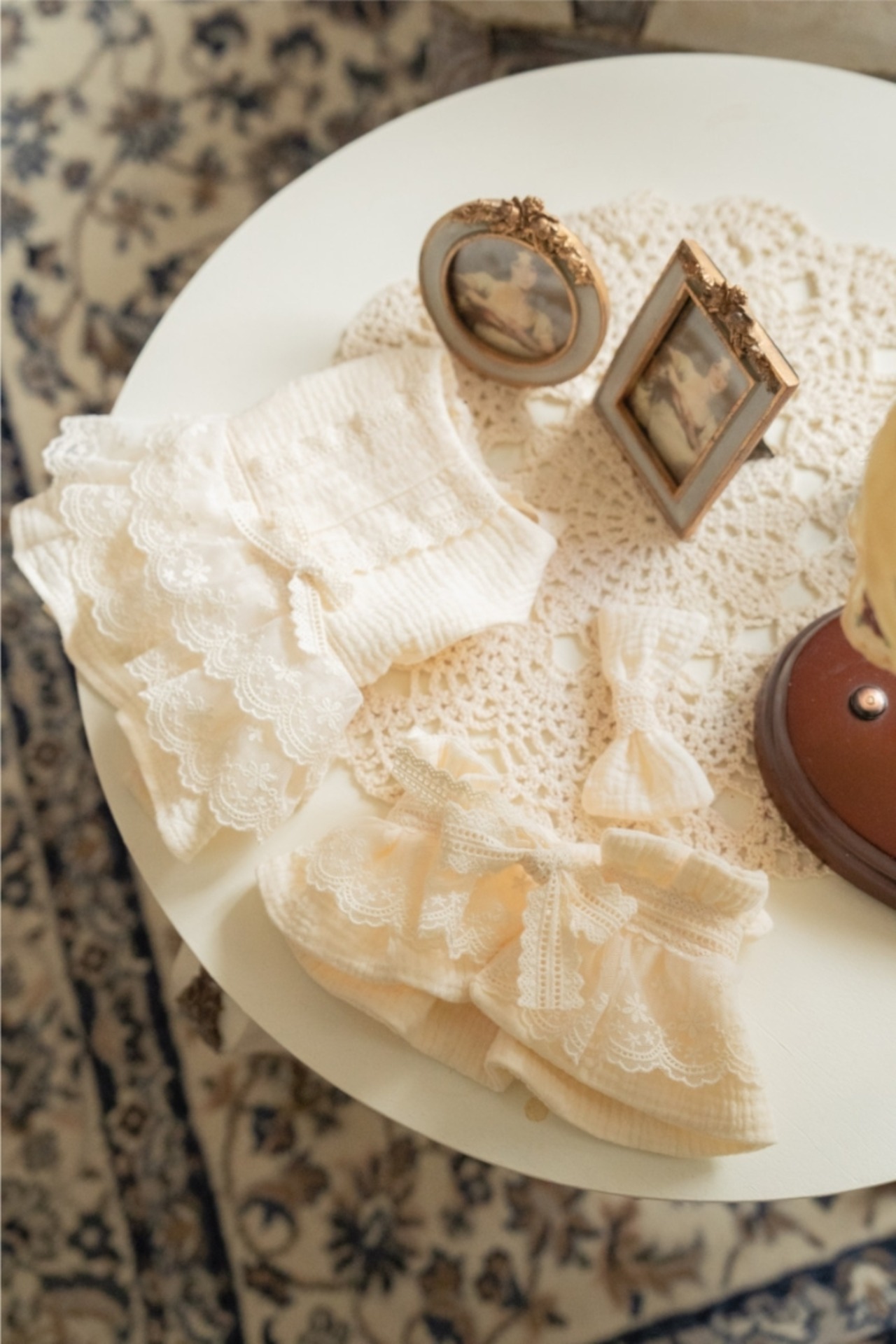 予約【pecoramou select】Cozy lace Dress