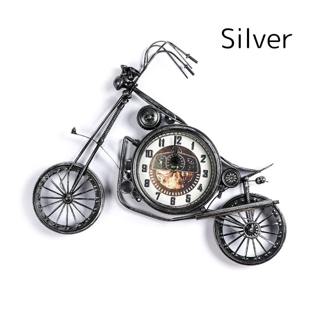 壁掛け時計 自転車型 ヴィンテージ調 アナログ ウォールクロック