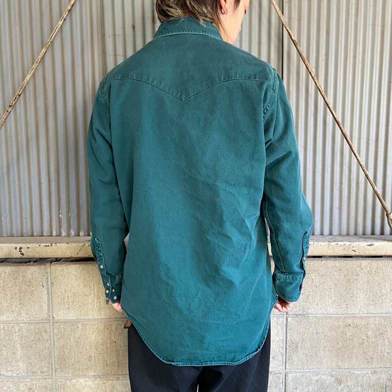 90s USA製 Carhartt ウエスタンシャツ S01 星タグ 緑 XL 90s USA製 Carhartt ウエスタンシャツ S01 星タグ 緑 XL 【公式通販】