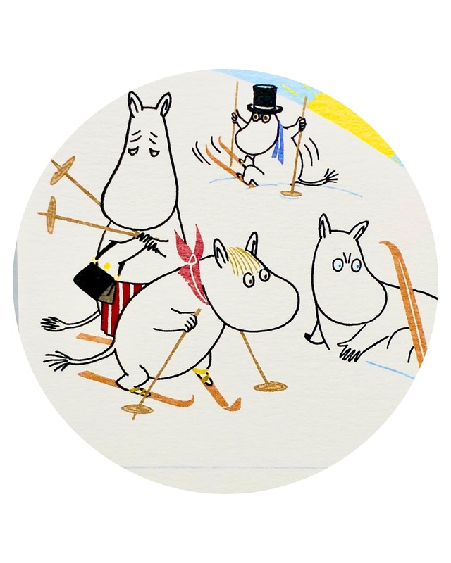 【ポストカード】ムーミン 季節のムーミンはがき 1枚入り 冬　スキー