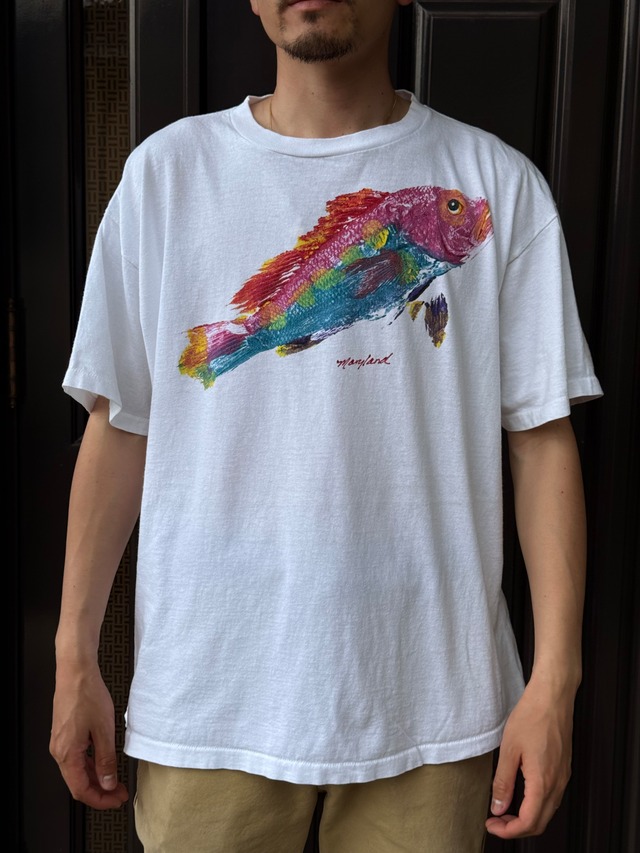 Vintage Fish Stamp T-shirt made in USA