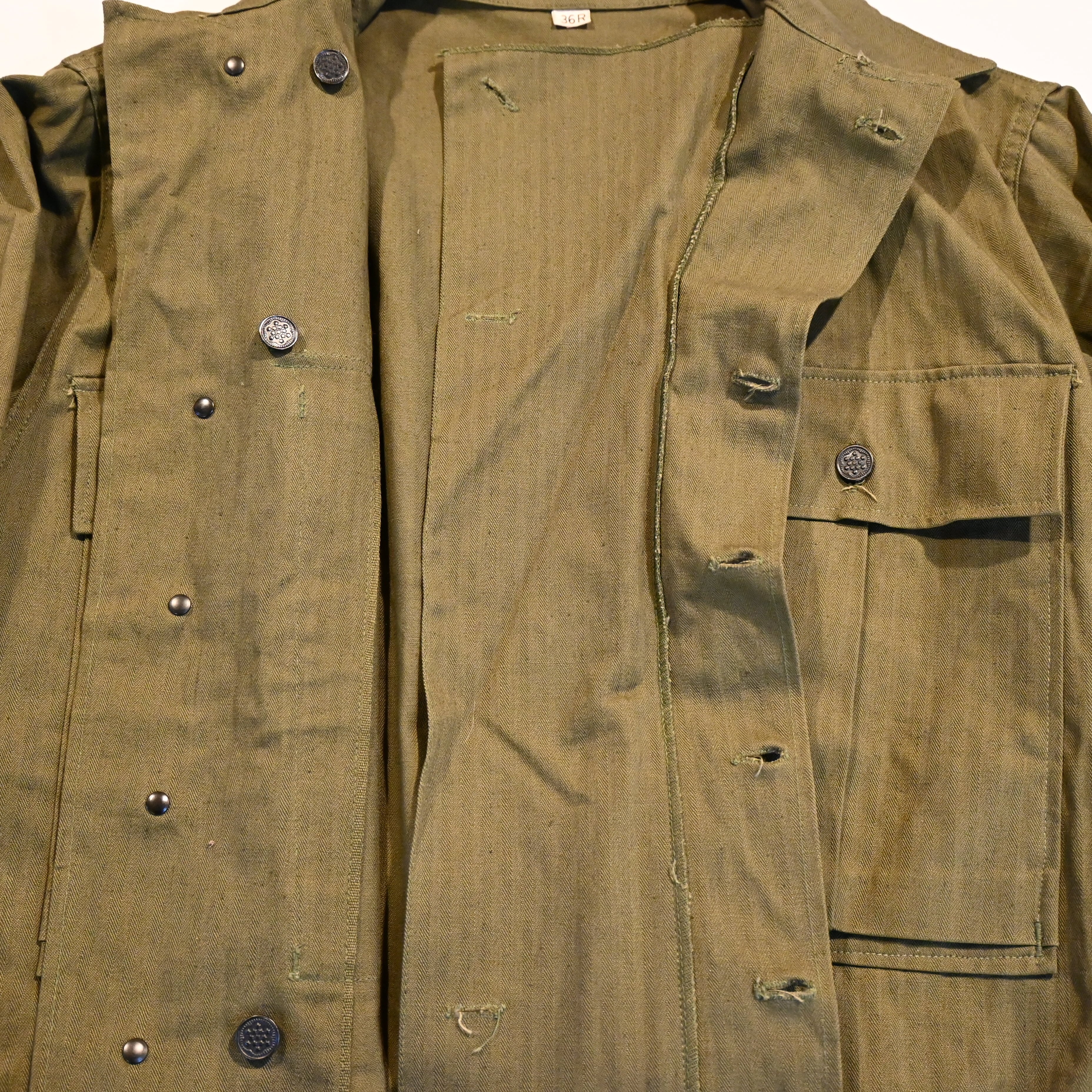 40's Deadstock U.S.Army M43 HBT jacket アメリカ軍 ヘリンボーン ...