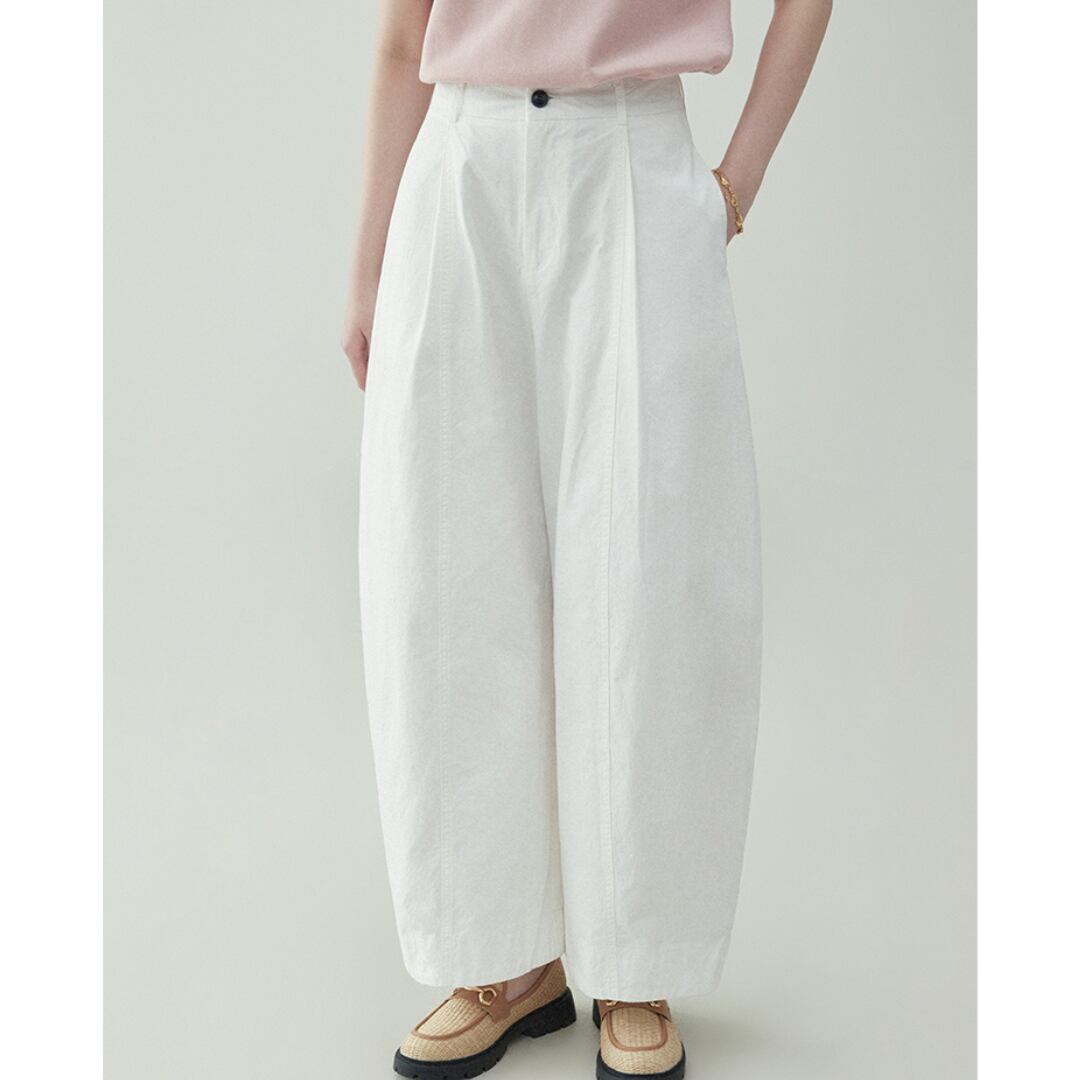 white high waist loose casual cotton pants