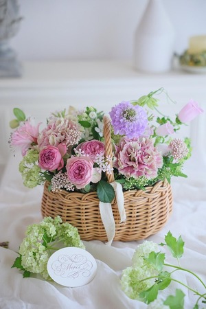 【色合い選べる】2025母の日フラワーギフト「パニエS」