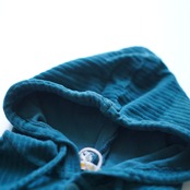 〈 GOLD 23AW 〉Hoodie in knitted velvet rib / pine / 80〜85cm