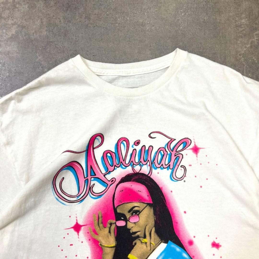 アリーヤ 半袖 Tシャツ L ホワイト Aaliyah ストリート ヒップホップ