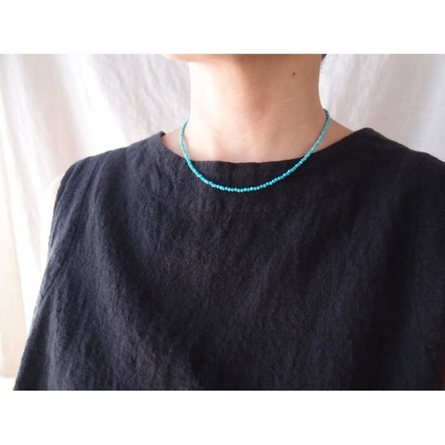 【K14gf／受注制作】Magnesite Turquoise Necklace／マグネサイトターコイズ ネックレス（Small）