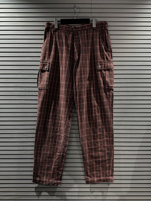 【X VINTAGE】Checkered Design Tapered Cargo Trousers