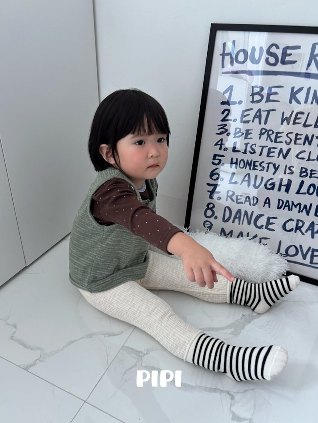 韓国子供服 / 26Autumn / 〖取寄〗pipi / ドットTシャツ / ベビー服 / キッズ服 *XS~M*
