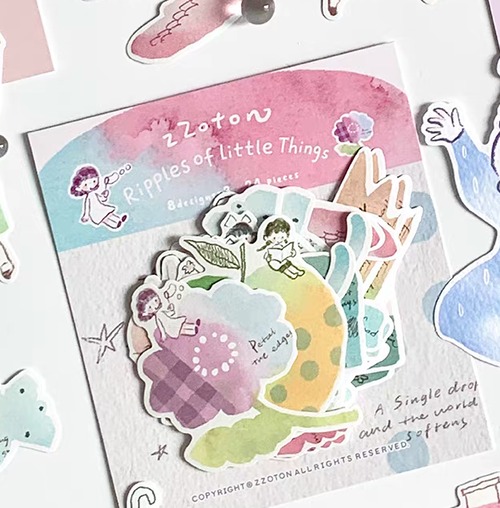 新作予約☆MO1027｜Molinta【水色小物 / Ripples of Little Things】ステッカーパック