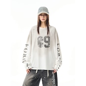 ストリート ダメージ加工 ロングTシャツ T1631