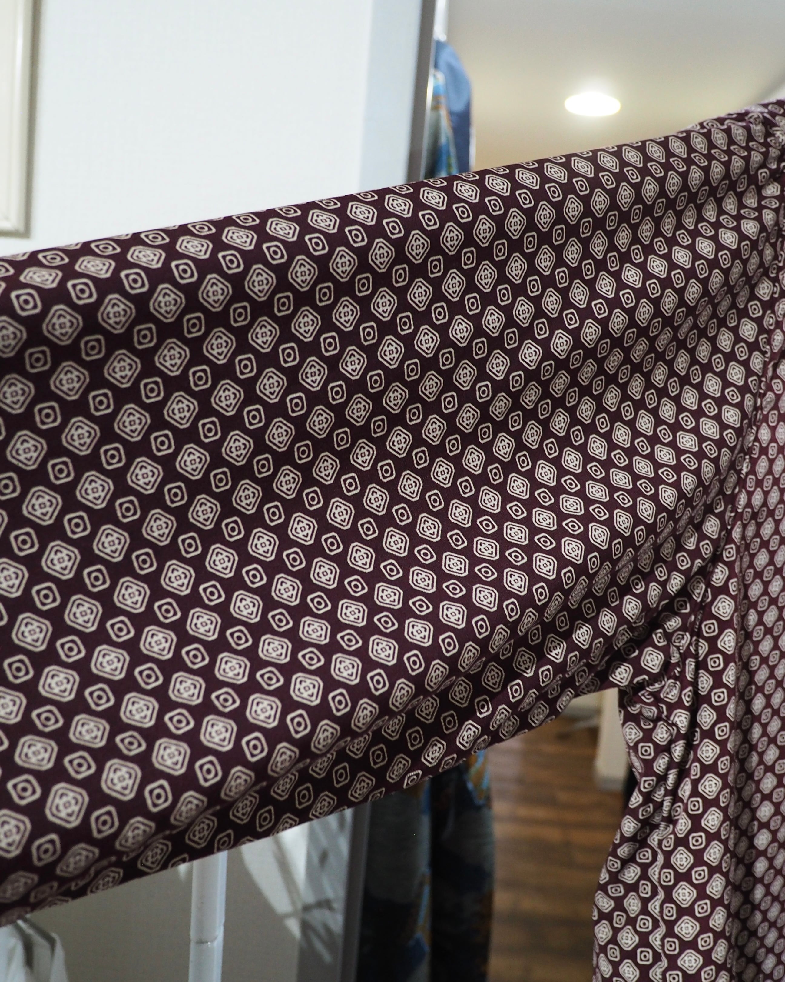 1990s Geometric Dot pattern vintage Drape loose Stand collar Shirt
