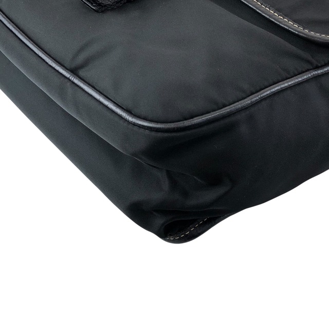 PRADA プラダ ショルダーバッグ ブラック トライアングルロゴ フロントバックル ナイロン レザー vintage ヴィンテージ オールド bcdpsd