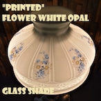 フラワー柄プリント ホワイトオパール ミルクガラスシェード クイックライト WHITE OPAL MILK GLASS SHADE for QUICK-LITE コールマン テーブルランプ CQ 10インチ ホルダー