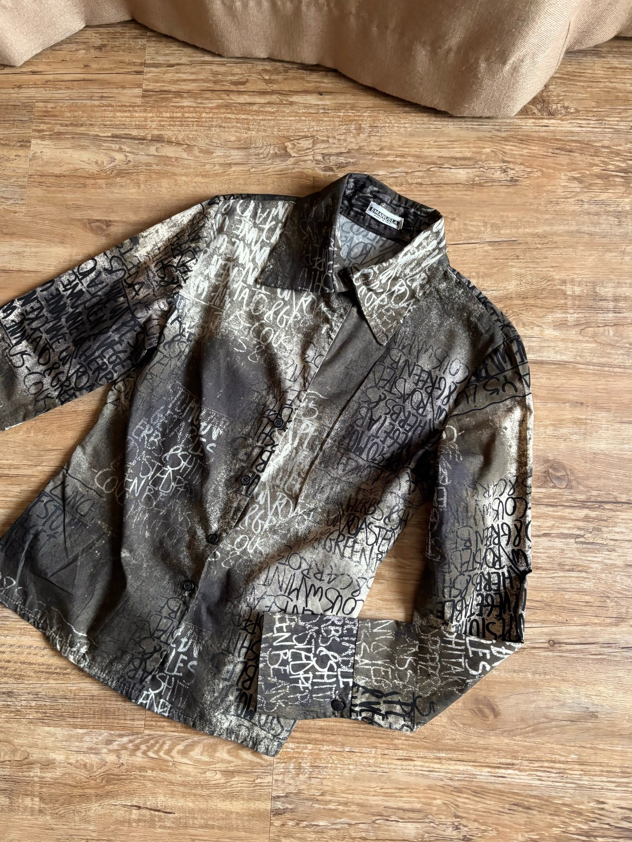 MADE IN ITALY alphabet pattern shirt-4853-8