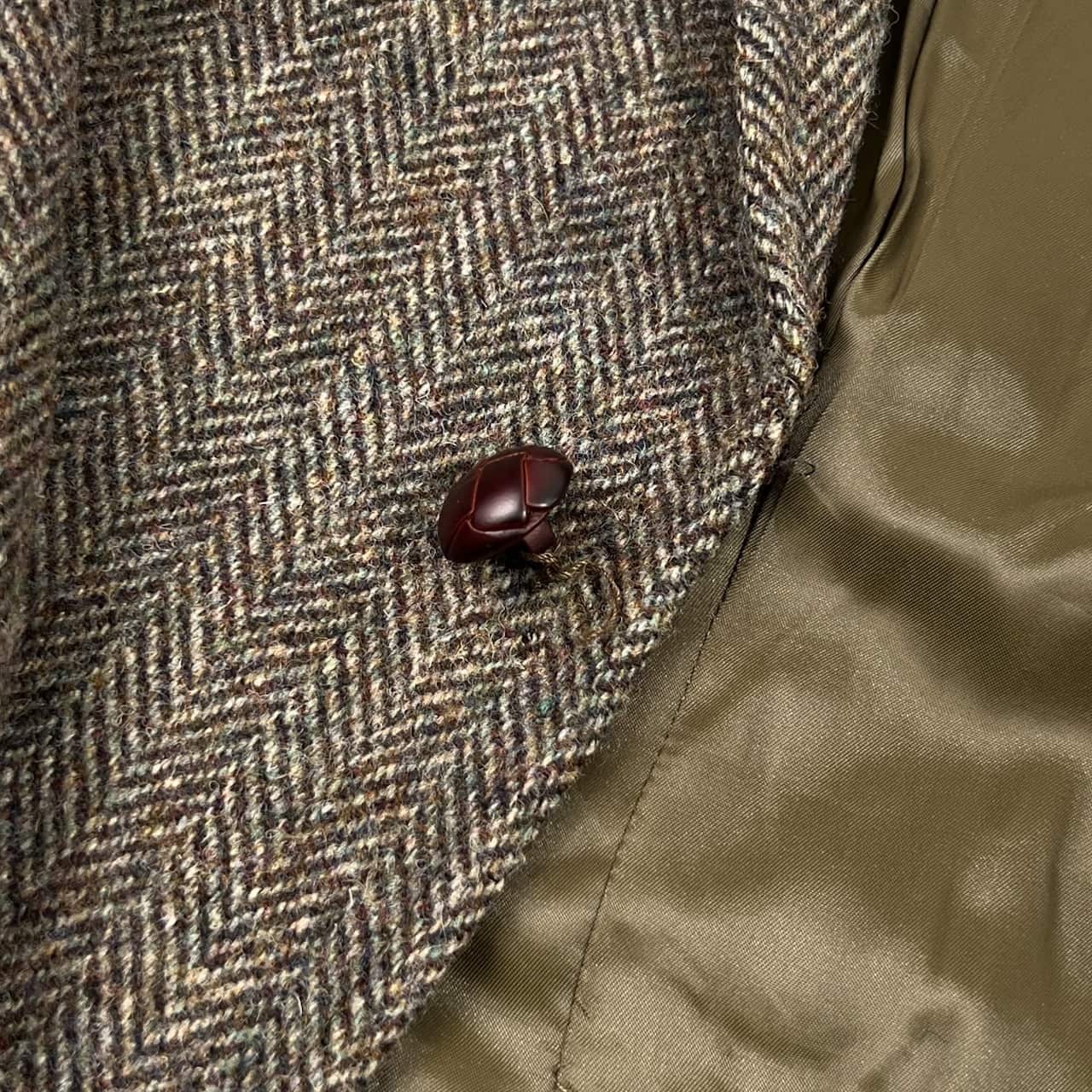 J.PRESS ジェイプレス AUTHENTIC MODEL  ヘリンボーン 段返3B くるみボタン テーラードジャケット 94-80-175 YA6/グレー系 メンズ