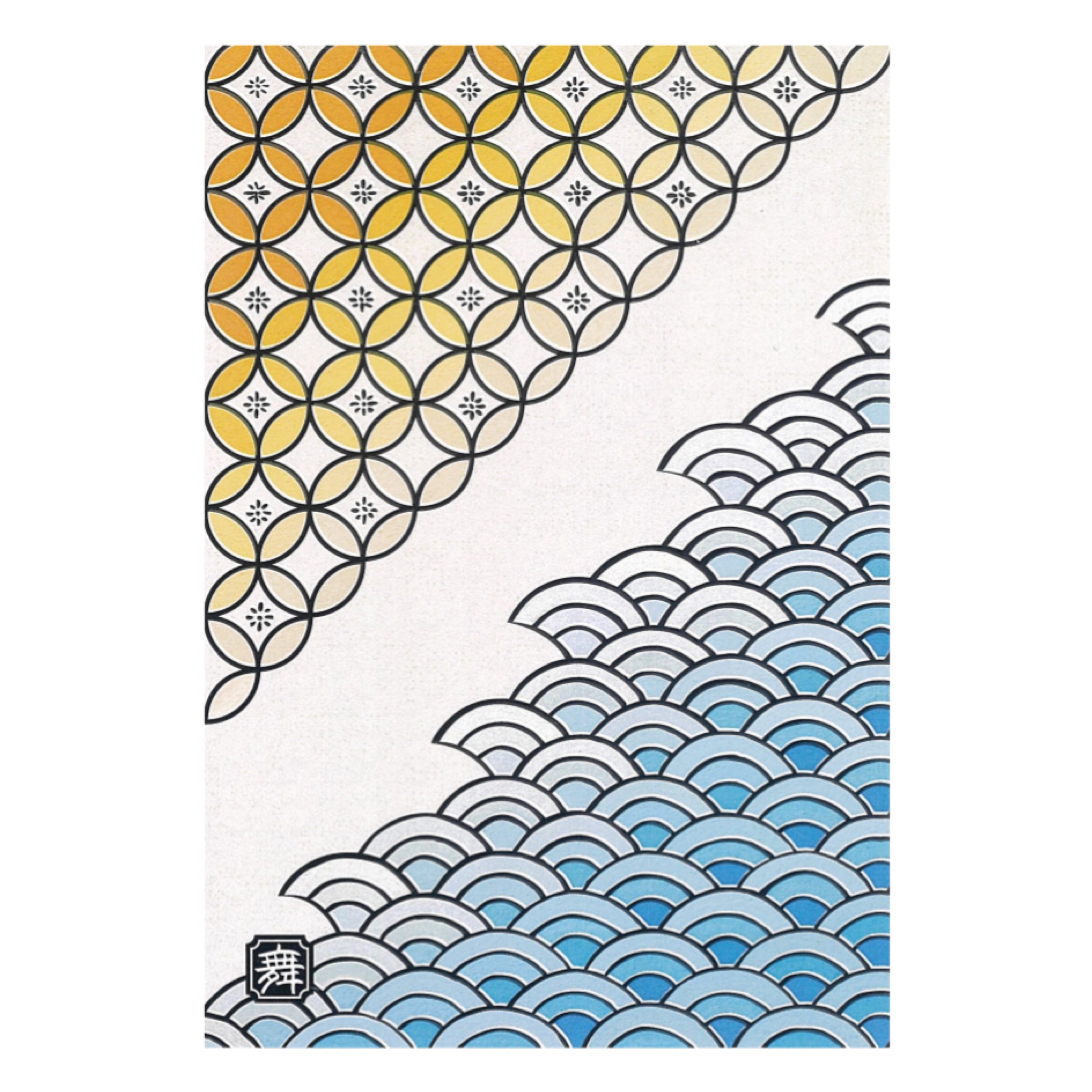 絵はがき 金 「七宝青海波」