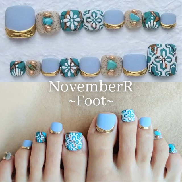 FA062⭐︎16枚入り⭐オシャレミラーとターコイズ＆モロッカンフット