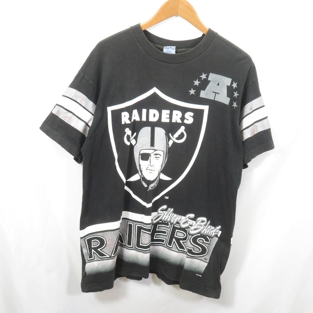 90s USA製 NFL RAIDERS アメフト Tシャツ sizeL/SALEM  0601