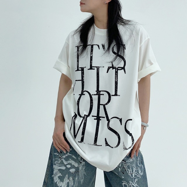 big logo print short sleeve tee　ビッグロゴプリント半袖ティー　J1198