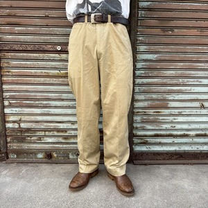 70s USA製 Lee CHETOPA TWILL ワークスラックス チノパン トラウザーズ W92cm ヴィンテージ ミリタリー コットン ベージュ アメカジ L相当