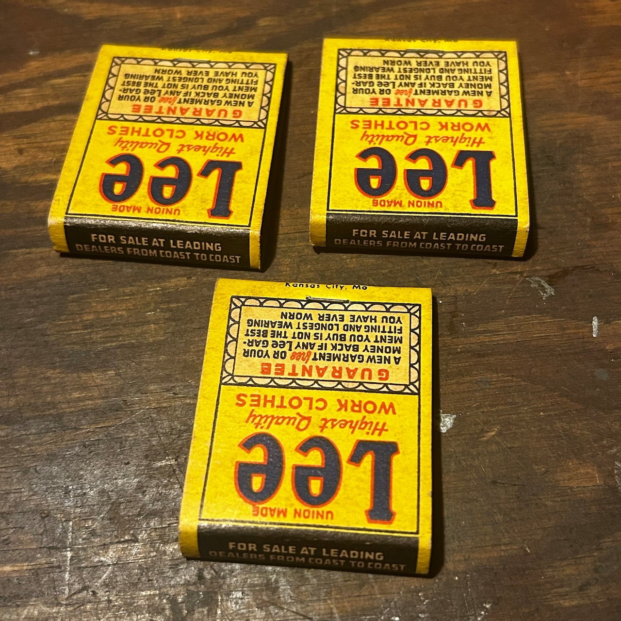 Lee マッチ　未使用3点セット