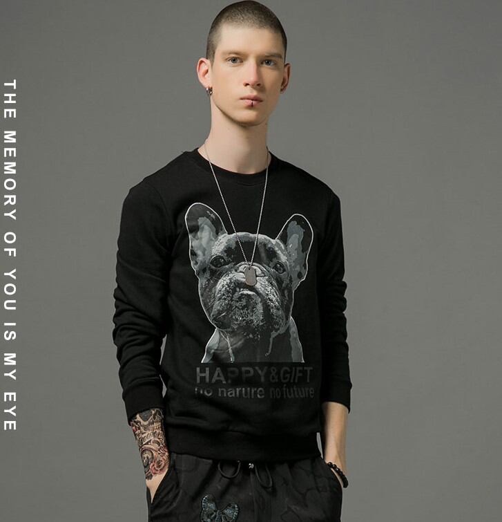 全1色 ロンT カットソー プリント カジュアル ストリート 